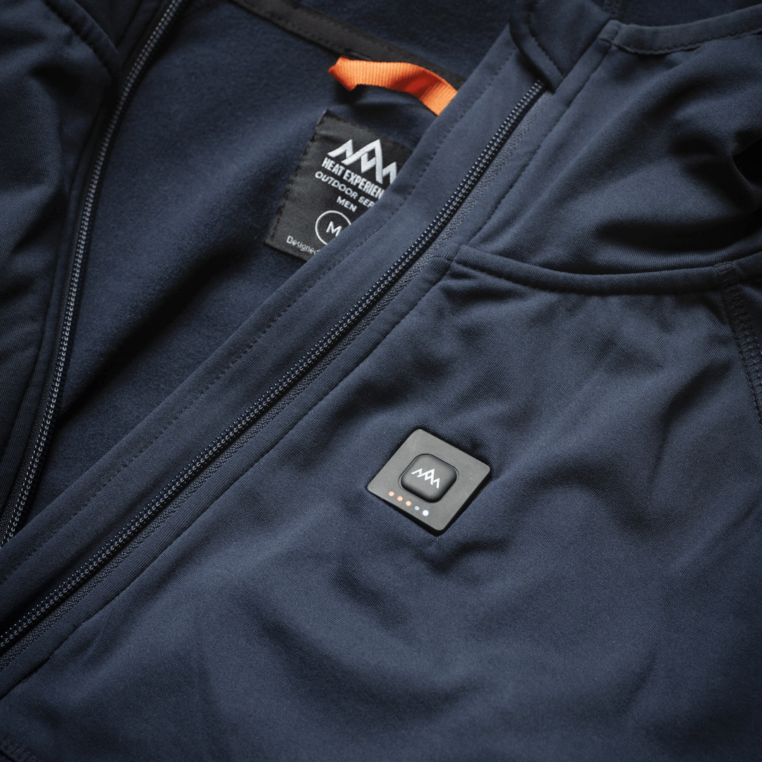 HeatX - Heated Anyday Zipfleece Herr Navy/Blå - Nordiq Heat